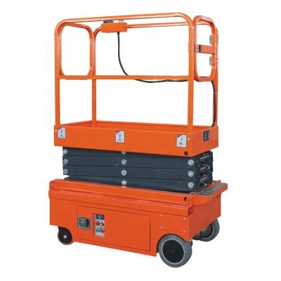 China Hotels / Garment Shops / Building Material Stores / Machinery Repair Shops...Tiny Self Propelled Scissor Lift Platform Mobile Elevating Electric Aerial Work Platform for sale