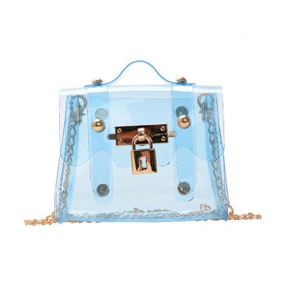 China Durable 2020 Summer New Small Handbag Fashion Transparent Cross - PVC Mini Clear Jelly Body Bag Girls Purses for sale