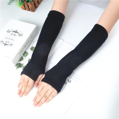 China Korea Popular Personality Thermal Comfort Solid Color Protective Sleeve Thin UV Fingerless Gloves for Women Girl Ninja Series for sale