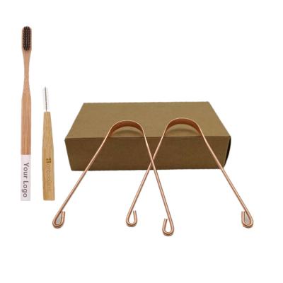 China Tongue Cleaning Hot Copper Saling Care U Shaped Tongue Cleaner Oral Tongue Scraper for sale