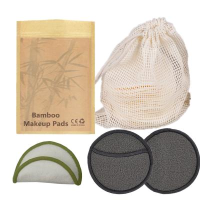 China Washable Organic Bamboo Cotton Face Makeup Remover Clean Kids Safe Bamboo Pads Cotton Pads Cotton Rounds for sale