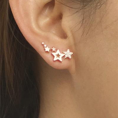 China TRENDARY Hot Selling Luxury Gold Zircon Jewelry Simple Drop Earrings Star Stud Earrings For Women for sale