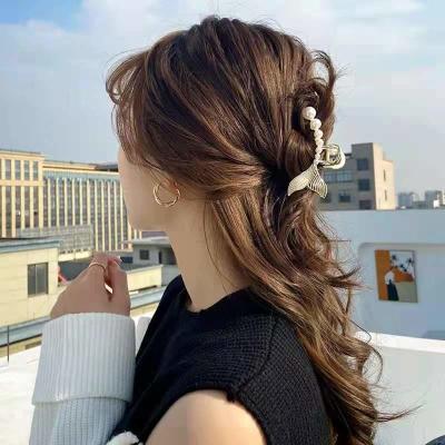 China New fashion metal hairpin mermaid tail grab the back of the head temperament shark clip Korean net red hairpin for sale