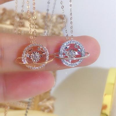 China 2021 High Quality New Fashion Gypsophila Clavicle Necklace Women 925 Sterling Silver Planet Necklace Women for sale