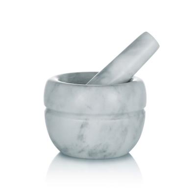 China Sustainable Hot Selling Natural Marble Mortar And Pestle Sets For Grinding Tool for sale