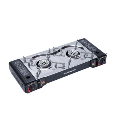 China Manual Top Sales Wholesale 2 Burner Gas Stove Efficient Portable Camping Butane Gas Stove for sale