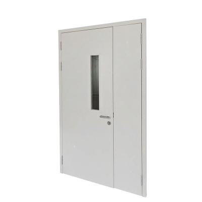 China 100 Uneven Double Door Clean Room Lab/Laboratory/Glass Narrow Gold Chamber/Sidelites Listed Steel Fire Door for sale