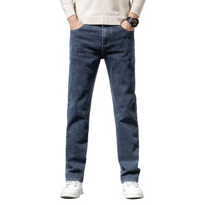 China New designer QUICK DRY men's jeans slim straight trend stretch business jeans middle-aged pants for sale