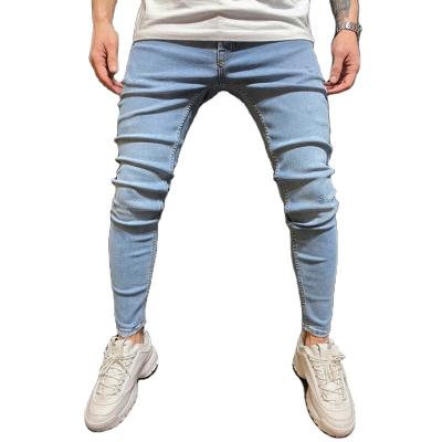 China Fashion QUICK DRY tight waist cotton blue jeans sky blue jeans factory direct sale casual bootcut jeans for men for sale