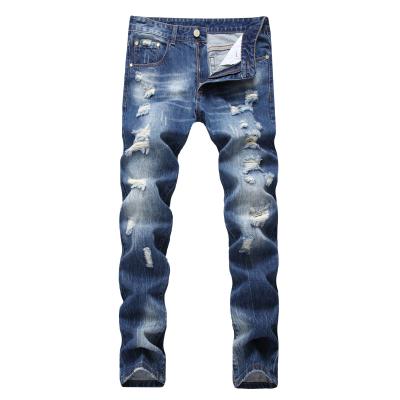 China New Design QUICK DRY Blue Jeans Men's Stretch Stretch Jeans Ripped Casual Pants For Men for sale