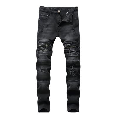 China QUICK DRY Men's Stretch Foot Jeans Men's Ripped Motorcycle Jeans Slim Fit Men's Jeans for sale