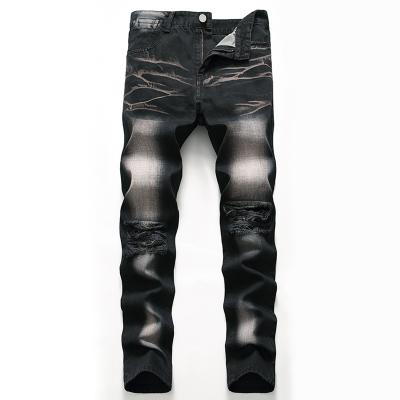 China Wholesale Black QUICK DRY Ripped XL Size Men's Jeans Slim Straight-Leg Jeans For Men for sale