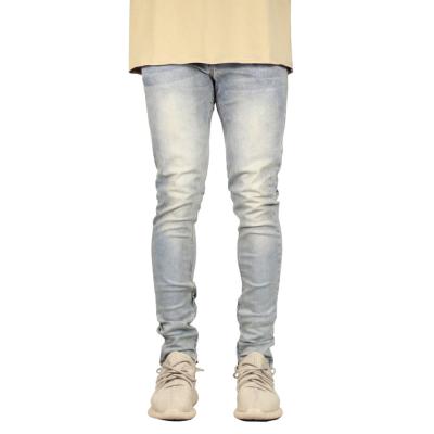 China Hot Sale Fashion QUICK DRY Trend Distressed Jeans Men Zipper Feet Straight Washed Mens Jeans for sale