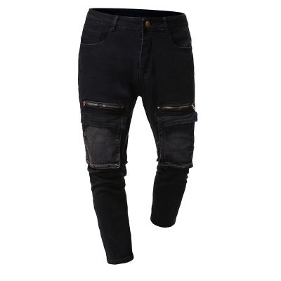 China Popular High Street Jeans QUICK DRY Hot Hip Hop Zipper Fly Multi - Pocket Design Street Man Jeans for sale