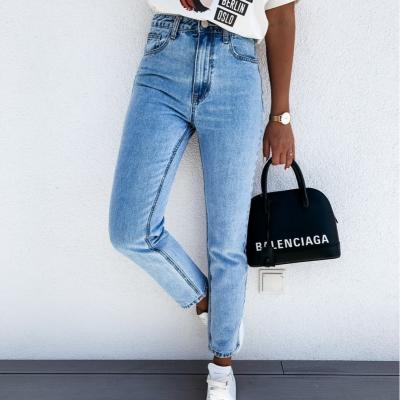 China QUICK DRY waisted jeans women's jeans women's casual slim pants autumn and winter high for sale