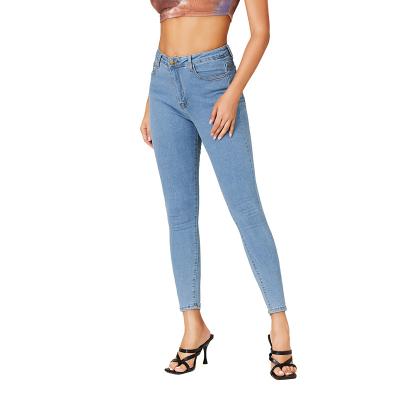 China Factory QUICK DRY OEM Stretch Washed Women's Jeans Slim Skinny Tight Solid Pants Ladies Jeans Trousers for sale