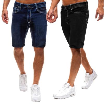 China New Designer Summer Blue Black QUICK DRY Men's Casual Solid Color Denim Shorts Slim Men's Denim Short Jeans for sale