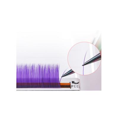 China Factory wholesale 0.15mm colorful purple super soft natural simple flat hair air grafted eyelashes with different length for sale