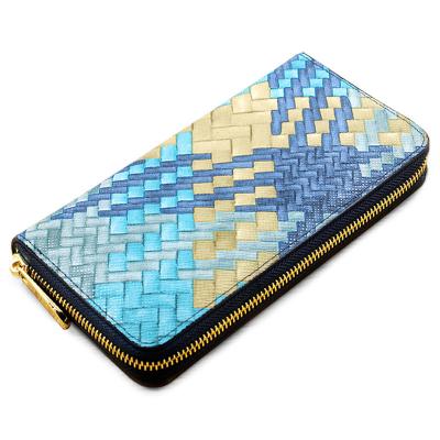 China Custom Ladies Daily Travel Printing Spliced ​​Color Interlining Long Wallet For Young Ladies for sale