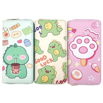 China Fashion Hot Products Cartoon Women Ladies Lovely Money Cut Business Card Wallets Pinch Student PU Wallet Along for sale