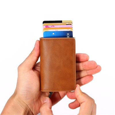 China RFID Blocking Protects 2021 Modes Carbon Fiber Card Holder Aluminum Slim Short Card Holder RFID Blocking Credit Card Wallet for sale