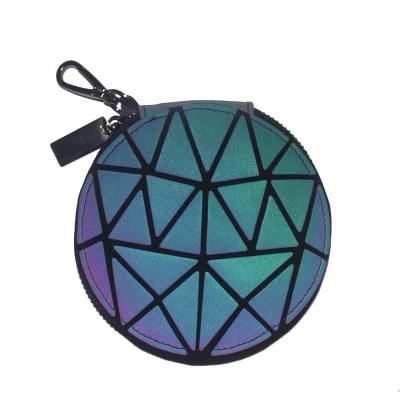 China 2021 New Fashion Coin Purse Pattern Wallet Luminous Mini Geometric PU Leather Purse Pendulum Purse Backpack Blow Handbags for sale