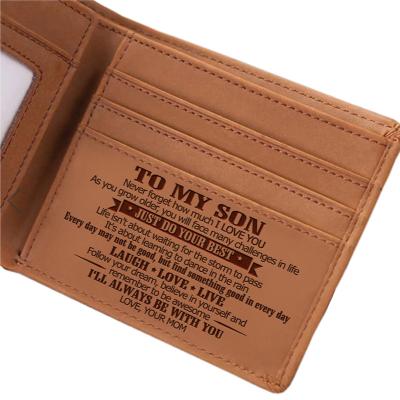 China Customizable fashion personalization oil-dip cowhide leather men's wallet gift vintage purse laser inscription for sale