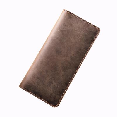 China Type Wallets Fashion Long Credit Card Holder Slim Handmade Purse Leather Vintage Leather Wallet For Men for sale