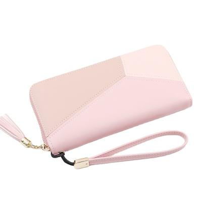 China Fashion Single Women's Large Capacity New Package Color Mosaic Large Space Pull Wallets for sale