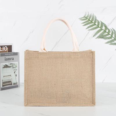 China Retro Cotton Canvas Reusable Canvas Custom Rope Bag White Spot Reusable Folding Shopping Bags Envelope With Hand Strap Thick Canvas Tote Bag for sale