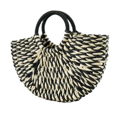 China High Quality Best Selling Straw Woven Handmade Vellum Paper Straw Bag Summer Beach Handbag For Women Travel for sale