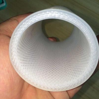 China Food industry high temperature thin wall stainless steel wire and 4 layers fabric braided silicone reinforced flexible hose for sale