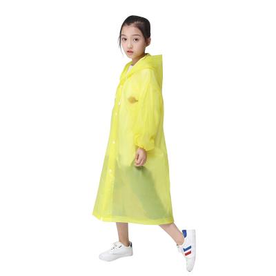 China 100% Breathable/Durable Reusable Cheap EVA Rainwear Thicker Portable Raincoat /Windproof Poncho With Hood And Elastic Cuff Sleeves Waterproof Rain Coats For Kids for sale