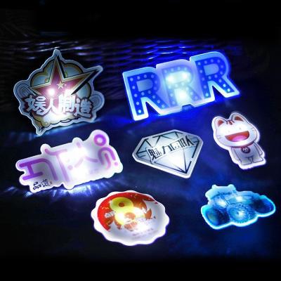 China Personalized LED Souvenir Advertising Gift LED Light Flashing Badge for sale