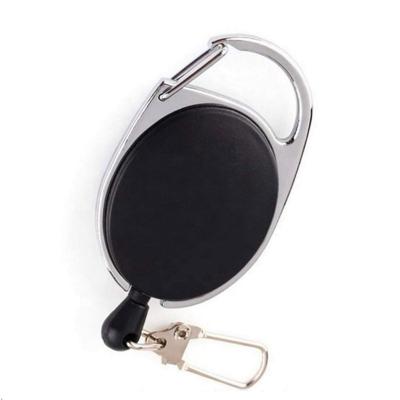 China Simple Pull Zinc Alloy Retractable Badge Holder Reels Belt Clip DIY Pocket Key Holder for sale