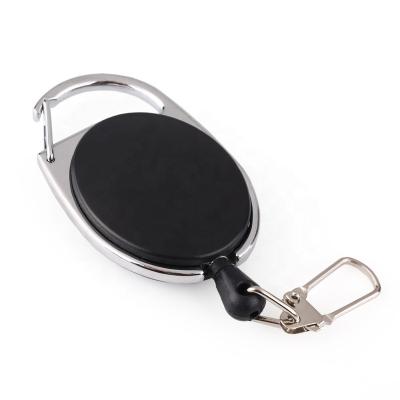 China Simple Elastic Stretch Buckle Clip Pocket Office Fashion Fashion Pull Button Clip Keychain for sale