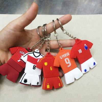 China Promotion Custom Foot Ball Team Souvenir Soft PVC Rubber Key Chain for sale