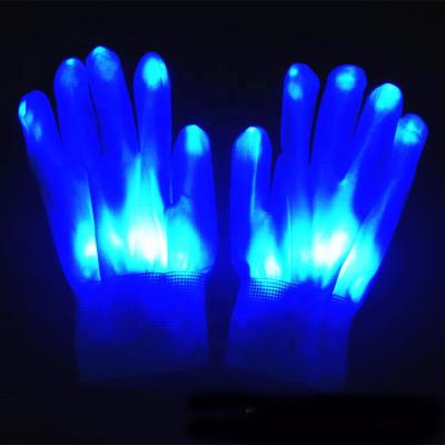 China Christmas Gift Halloween Party Blue Color LED Lights Glowing Gloves Flashlight for sale