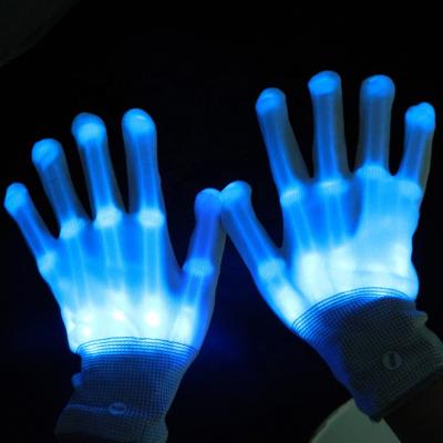 China Christmas Gift New Products TPU LED Wide Skeleton Gloves Blue for sale