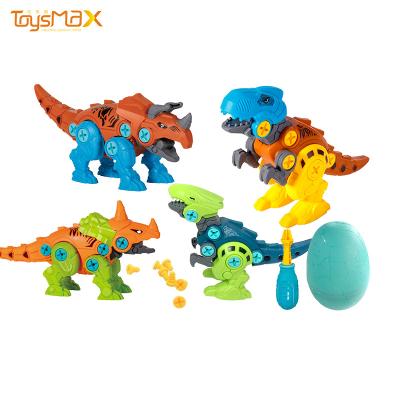 China Assemble Dinosaur Egg Hot Saling Amazon Educational Plastic Egg Toys Take Apart Dinosaur Blocks Assemble Toys for sale