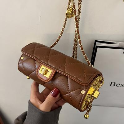 China High Vintage Sense Cylinder Chain Women Cross - Round Small Vintage Body Shoulder Bag Custom Design Luxury Purses for sale