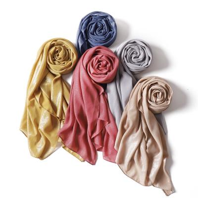 China Hot Taiwan Manufacturers Luxury Chiffon Scarf Fashion Moslin Glitter Hijab Wrap Medium Large Tank Top Cotton for sale