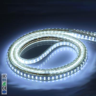 China Residential Led Strip Light 220v Smd2835 Double Row 156leds/m Flexible Led Strip Three Row 180leds Per Multimeter Wired Strip Light for sale