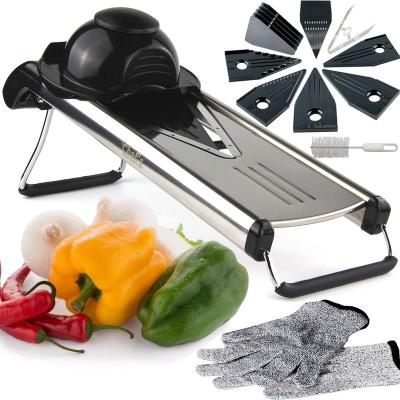 China Multi Viable Stainless Steel Slicer Sustainable  Vegetable Mandoline Slicer Set for sale