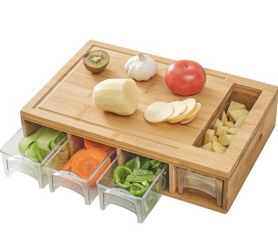 China Viable Bamboo Kitchen Ware Utensils Cutting Board With 4 Single Piece Package for sale