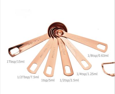 China Yuekai Kitchen Ware Utensils Viable Rose Gold and Stainless Steel Doser Set for sale