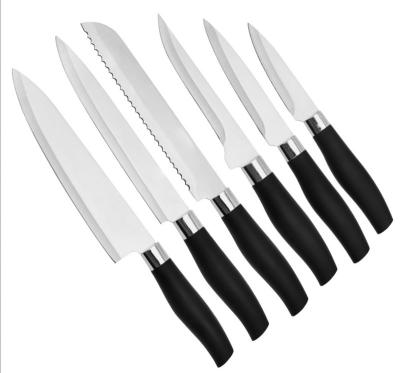 China 6pcs Chefs Sustainable Knife Set Stamped Multifunctional Stainless Steel Kitchen Block Knife Set for sale