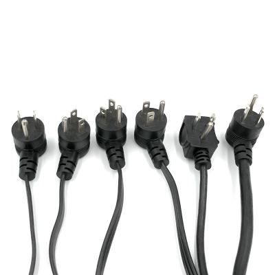 China American Power Cable 90 Degree AC Plug Core 3 U L Three-elbow Plug Cable 5-15P L-Type Power Cable for sale