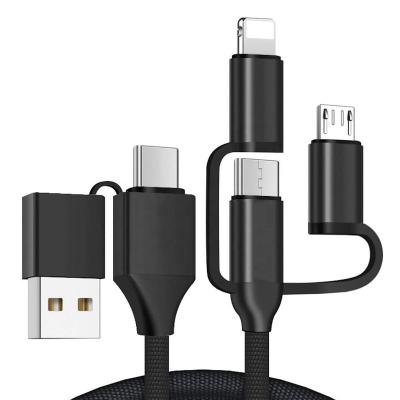 China 5 in 1; Multifunctional; QC 3.0 Latest 5 in 1 Male Connector Quick Charging USB Cable QC3.0 Data Cable with Type C USB Micro and 8 for sale