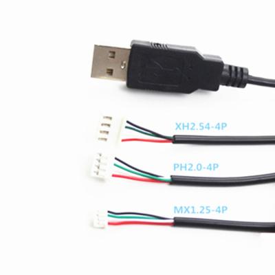 China Electronic USB Data Cable Four-core Power Cable 2464 Two-Core Charging Single USB Male UCB Female Cable for sale